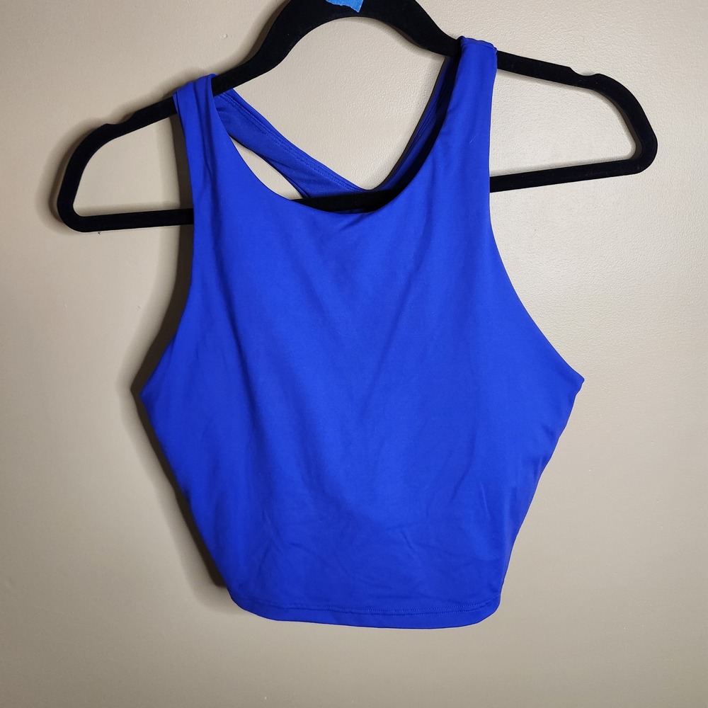 Athleta Conscious Crop Bikini Top A-C Royal Blue  Size L